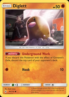 Unbroken Bonds Diglett #85 card