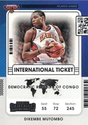 2021-22 Panini Contenders International Ticket Dikembe Mutombo #28 card