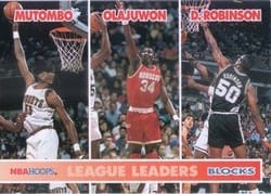 1994-95 Hoops Base Set Dikembe Mutombo / Hakeem Olajuwon / David Robinson #254 card