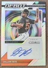 2021 Panini Prizm Debut Signatures Dillon Tate #DS-DT card