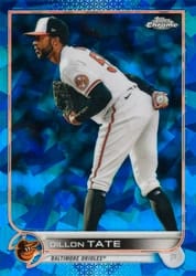 2022 Topps Chrome Update Sapphire Edition Base Set Dillon Tate #US25 card