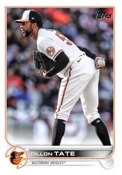2022 Topps Update Base Set Dillon Tate #US25 card