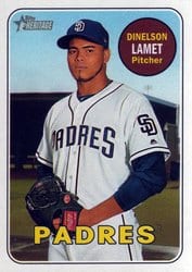 2018 Topps Heritage Base Set Dinelson Lamet #190 card