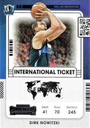 2021-22 Panini Contenders International Ticket Dirk Nowitzki #20 card
