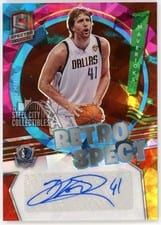 2021-22 Panini Spectra RetroSpect Autographs Dirk Nowitzki #RSA-DNW card