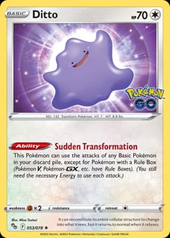 2022 Pokémon GO Ditto #53 card