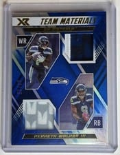 2022 Panini XR Team Materials DK Metcalf / Kenneth Walker III #TM-32 card