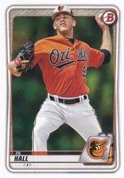 2020 Bowman Draft Base Set DL Hall #BD-82 card