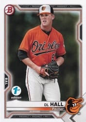 2021 Bowman 1st Edition Base Set DL Hall #BP-122 card