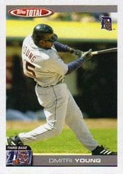 2004 Topps Total Base Set Dmitri Young #140 card