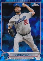 2022 Topps Chrome Update Sapphire Edition Base Set Dodgers All-Time Strikeouts Leader #US309 card