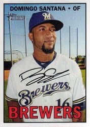 2016 Topps Heritage Base Set Domingo Santana #719 card