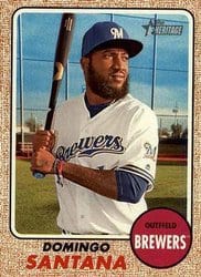 2017 Topps Heritage Base Set Domingo Santana #587 card