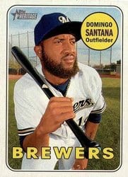 2018 Topps Heritage Base Set Domingo Santana #13 card