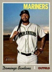 2019 Topps Heritage Base Set Domingo Santana #606 card