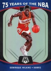 2021-22 Panini Mosaic 75 Years of the NBA Dominique Wilkins #92 card