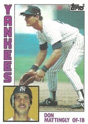 1984 Topps Base Set Don Mattingly #8 card