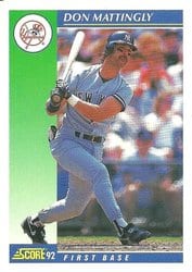 1992 Score Base Set Don Mattingly #23 card