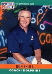 1990 Pro Set Base Set Don Shula #185 card