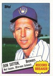 1985 Topps Base Set Don Sutton #10 card