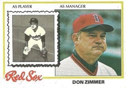 1978 Topps Base Set Don Zimmer #63 card
