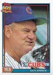 1991 Topps Base Set Don Zimmer #729 card