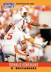 1990 Pro Set Base Set Donald Igwebuike #313 card