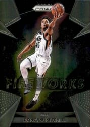 2018-19 Panini Prizm Fireworks Donovan Mitchell #16 card