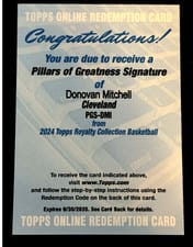 2023-24 Topps Royalty Pillars of Greatness Signatures Donovan Mitchell #PGS-DMI card