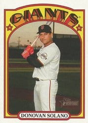 2021 Topps Heritage Base Set Donovan Solano #162 card