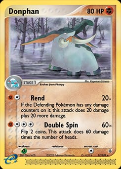 2003 Ruby & Sapphire Donphan #17 card