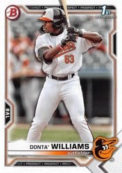 2021 Bowman Draft Base Set Donta' Williams #BD-90 card