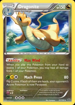 2015 Roaring Skies Dragonite #51 card