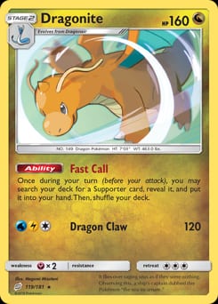 2019 Team Up Dragonite #119 card