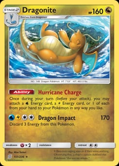 2019 Unified Minds Dragonite #151 card