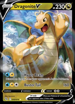 Pokémon GO Dragonite V #49 card