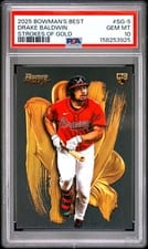 2025 Bowman's Best Strokes of Gold Drake Baldwin #SG-5 card