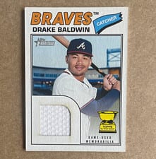 2026 Topps Heritage Real One Relics Drake Baldwin #ROR-DB card