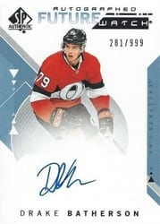 2018-19 SP Authentic Base Set Drake Batherson #218 card