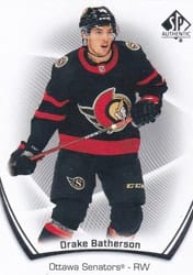 2021-22 SP Authentic Base Set Drake Batherson #9 card