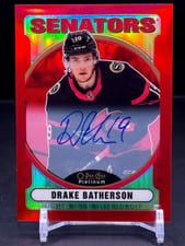 2022-23 O-Pee-Chee Platinum 2021 Update Retro Red Rainbow Autographs Drake Batherson #R-32 card