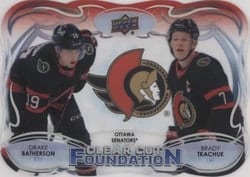 2022-23 Upper Deck Clear Cut Foundations Drake Batherson/Brady Tkachuk #CCF-BT card