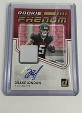 2022 Donruss Rookie Phenom Jersey Autographs Drake London #RPA-7 card