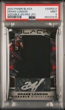2022 Panini Black Sizeable Signatures Rookie Jersey Drake London #SSR-DLO card
