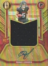 2022 Panini Gold Standard Rookie Jersey Autographs Drake London #RAJ-DLO card
