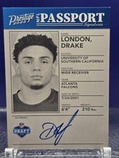 2022 Panini Prestige NFL Passport Signatures Drake London #NPS-DL card
