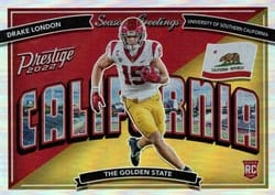2022 Panini Prestige Seasons Greetings Drake London #SG-9 card