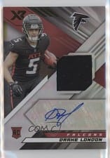 2022 Panini XR Rookie Swatch Autographs Drake London #RSA-DL card