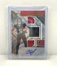 2022 Panini XR Rookie Triple Swatch Autographs Drake London #207 card