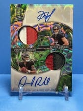2022 Panini Spectra Dual Patch Autographs Drake London / Desmond Ridder #DPA-ATL card